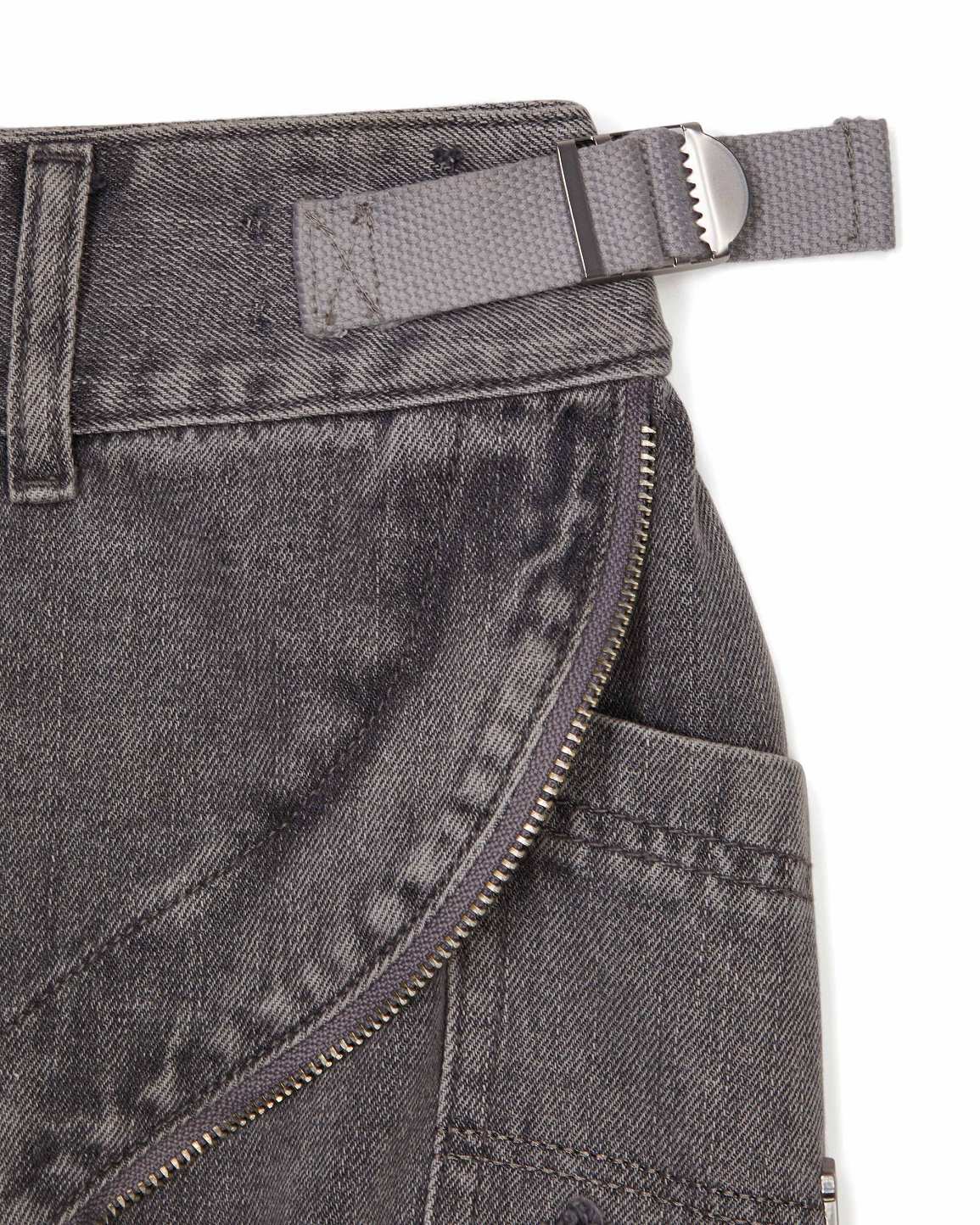 Trapstar London Womens Irongate T Denim Zip Detail Mini Skirt Šedé | TS-65102