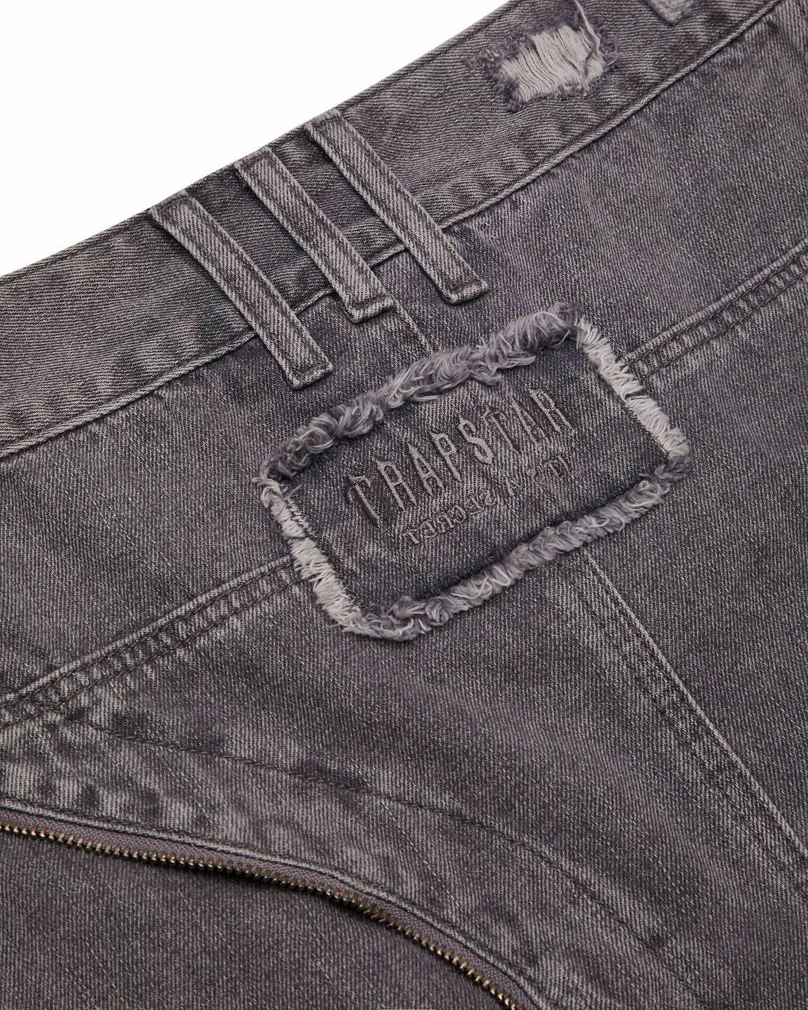 Trapstar London Womens Irongate T Denim Zip Detail Mini Skirt Šedé | TS-65102