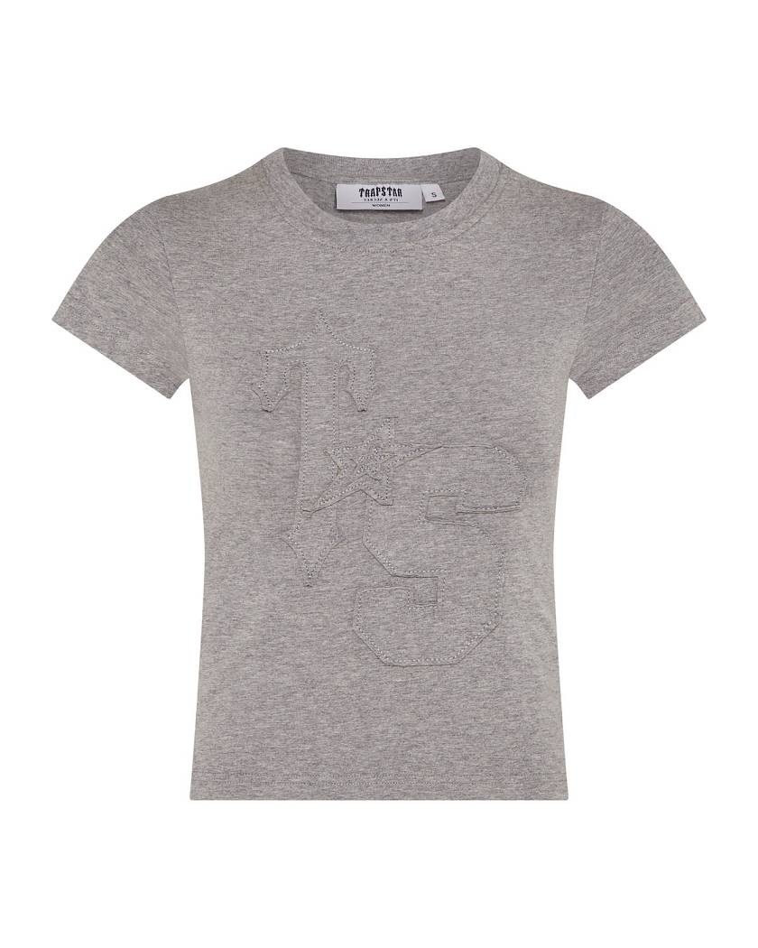 Trapstar London Women’s TS-Star Applique Baby Tee Šedé | TS-65130