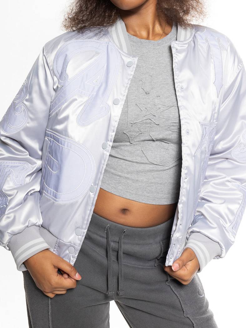 Trapstar London Women’s Wildcard Stadium Jacket Stříbrné | TS-65164