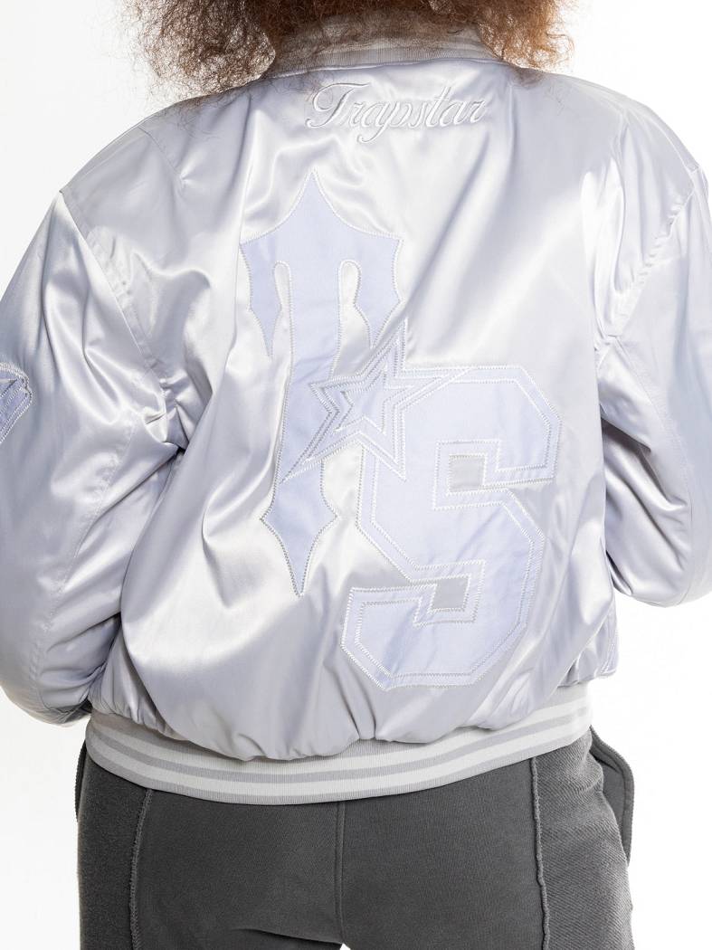 Trapstar London Women’s Wildcard Stadium Jacket Stříbrné | TS-65164