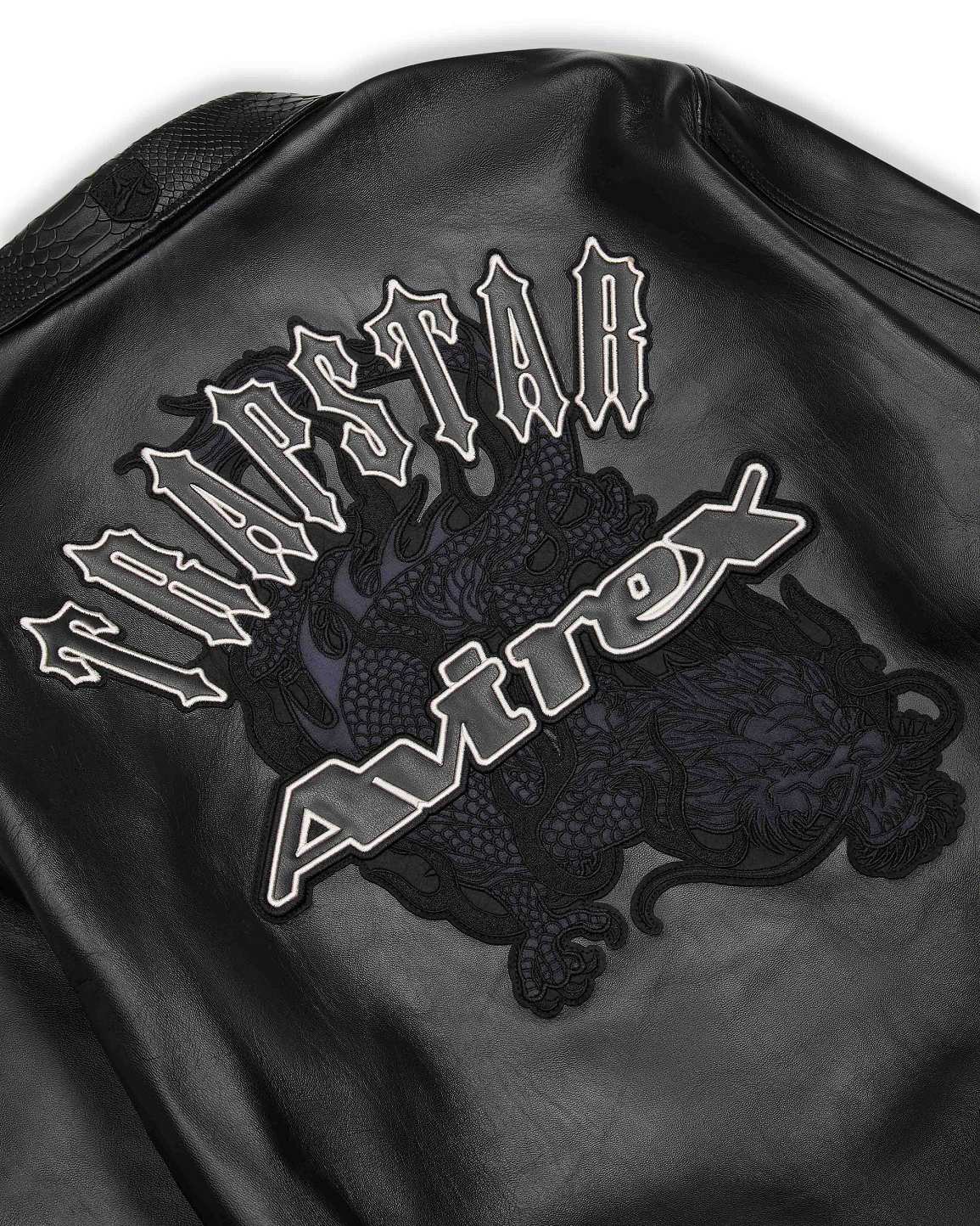 Trapstar London x Avirex Leather Jacket Černé | TS-65429