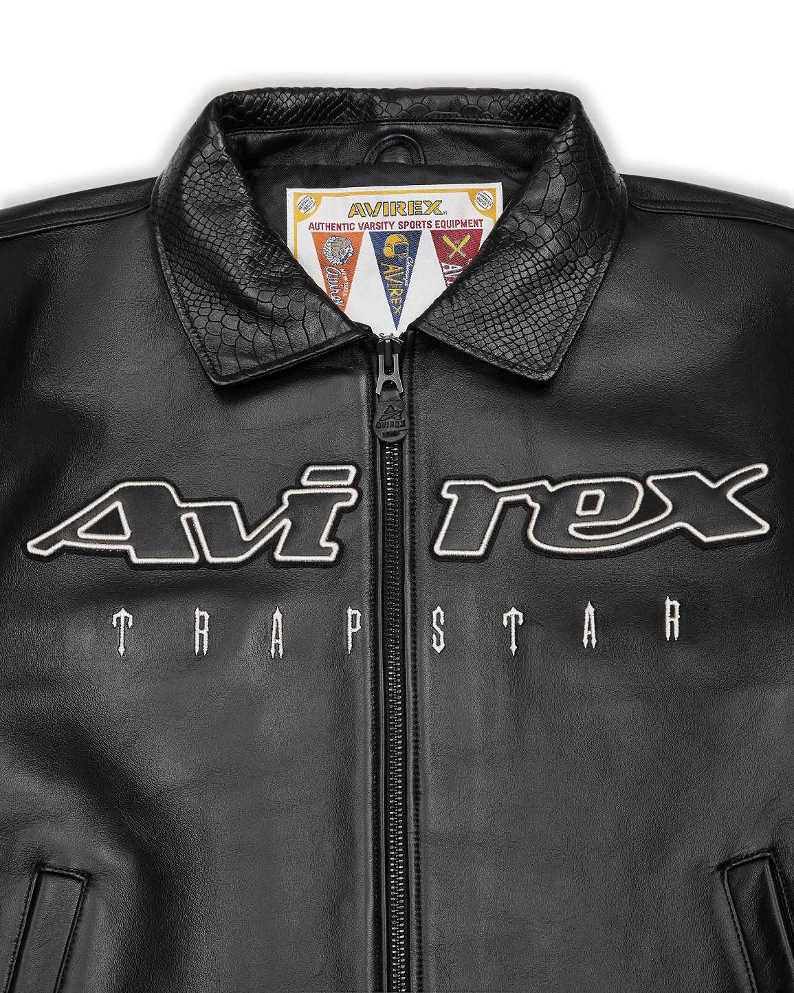 Trapstar London x Avirex Leather Jacket Černé | TS-65429