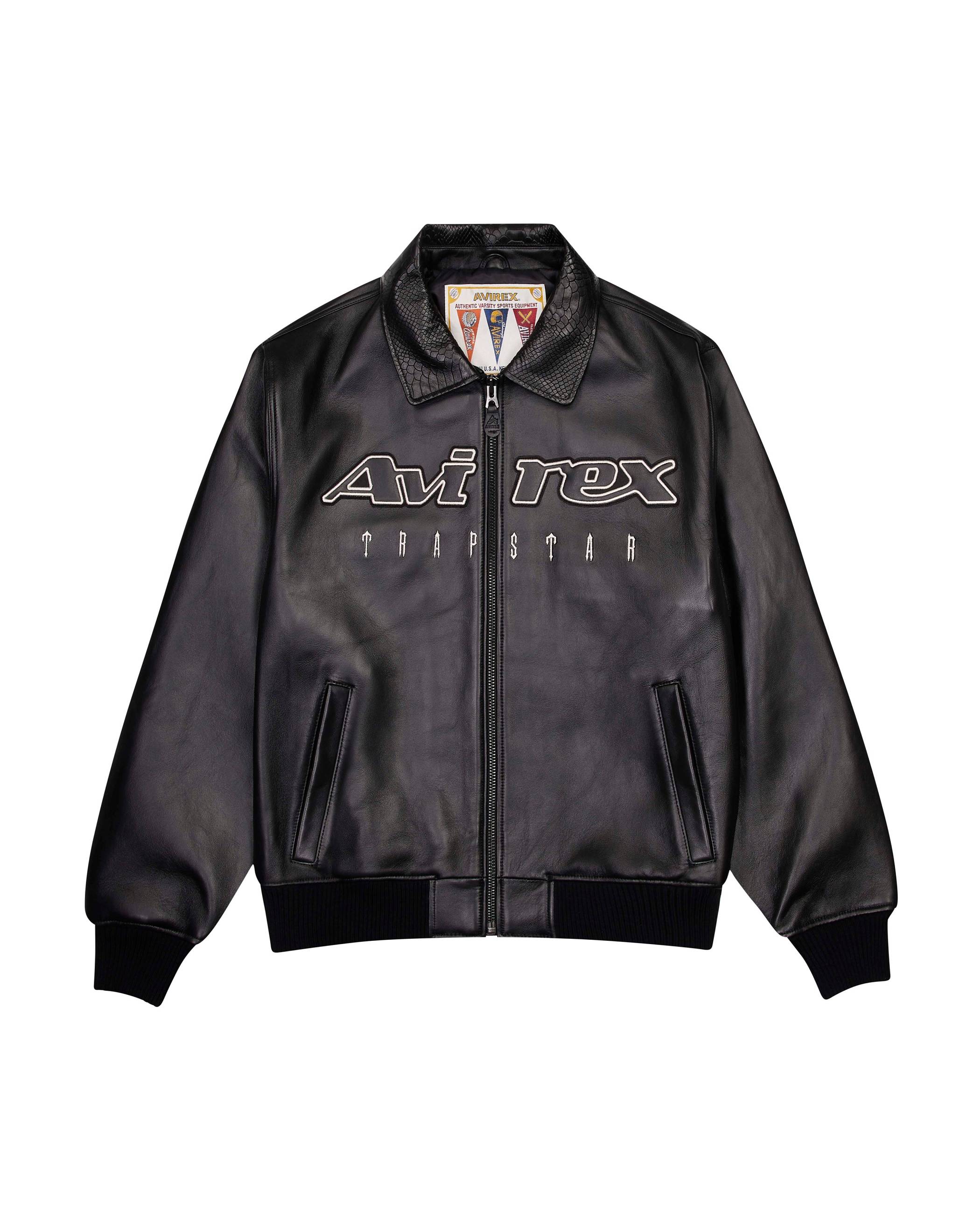 Trapstar London x Avirex Leather Jacket Černé | TS-65429