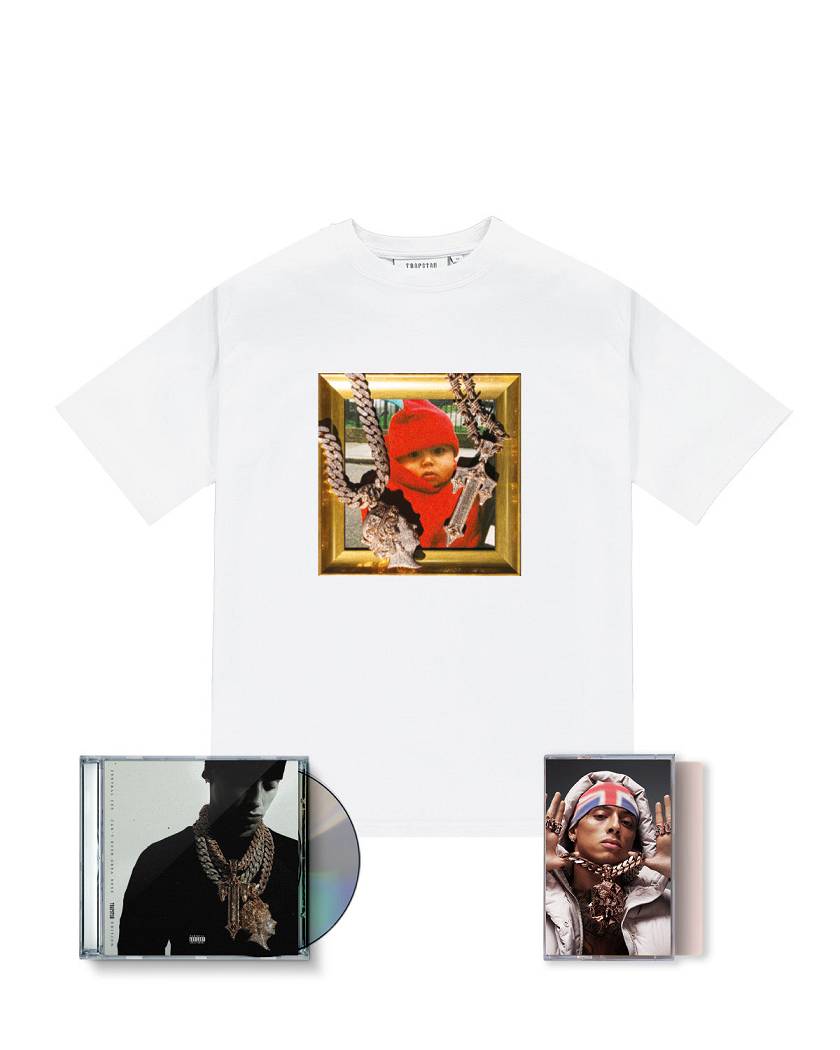 Trapstar London x Central Cee CRG Tee CD & Cassette Bundle Bílé | TS-65216