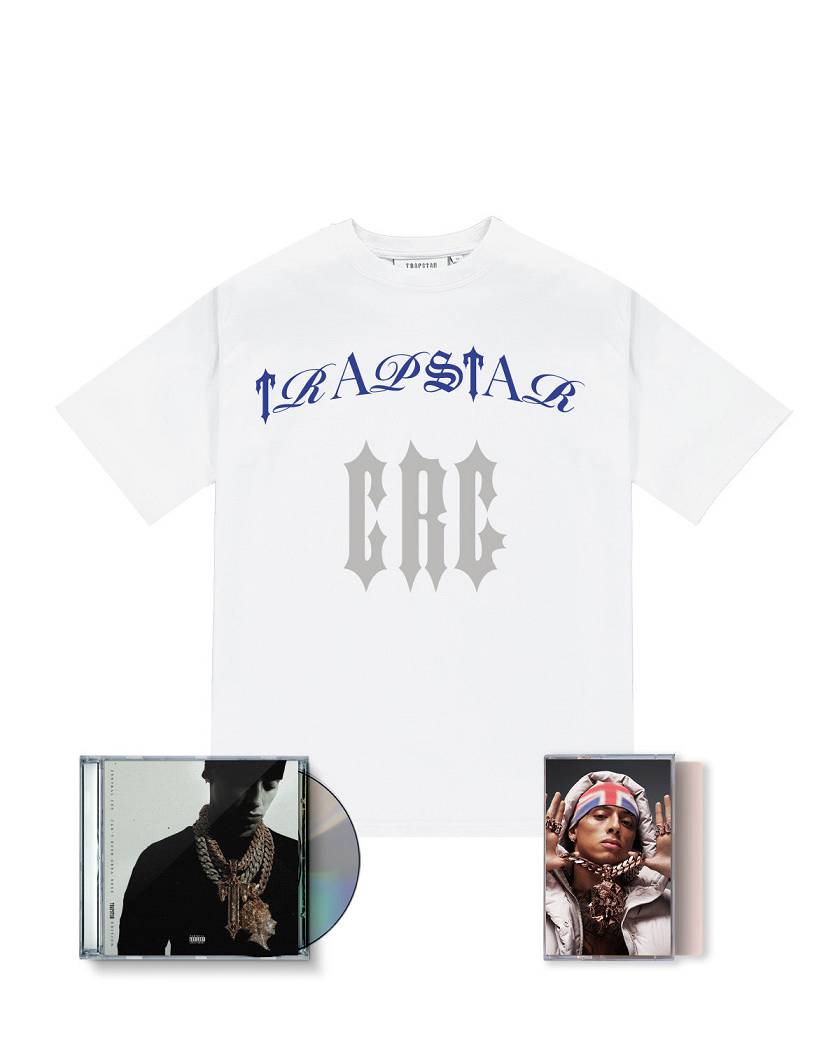 Trapstar London x Central Cee Script Tee CD & Cassette Bundle Bílé | TS-65220