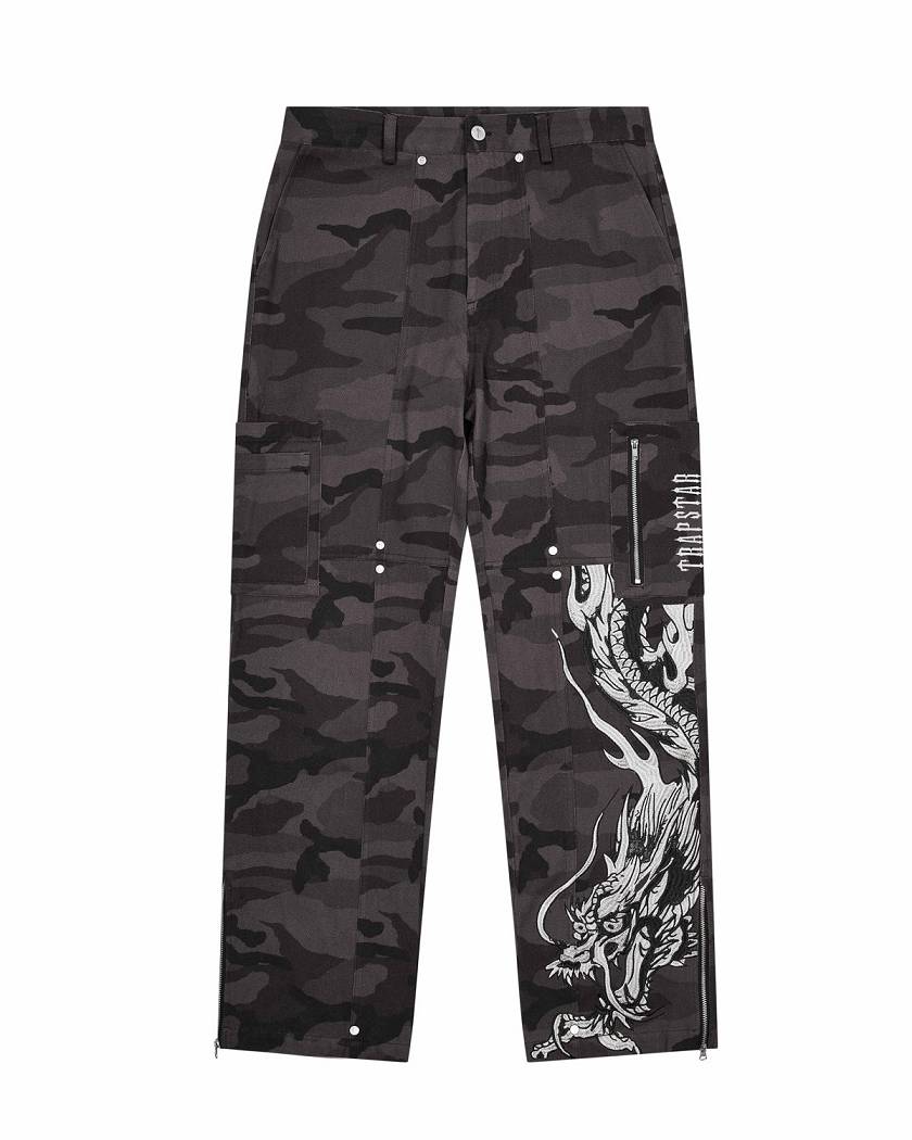 Trapstar London x Ed Hardy Cargos Černé Maskáčové | TS-65319