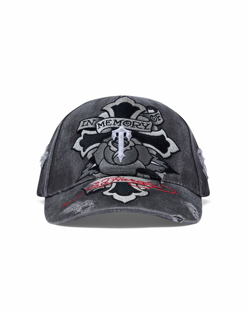 Trapstar London x Ed Hardy Cross Cap Šedé | TS-65077