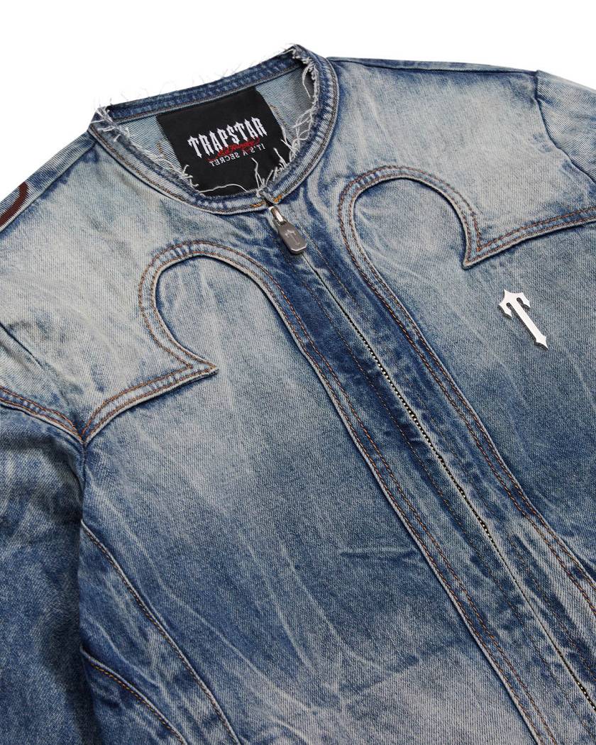 Trapstar London x Ed Hardy Denim Jacket Blankyt | TS-65458