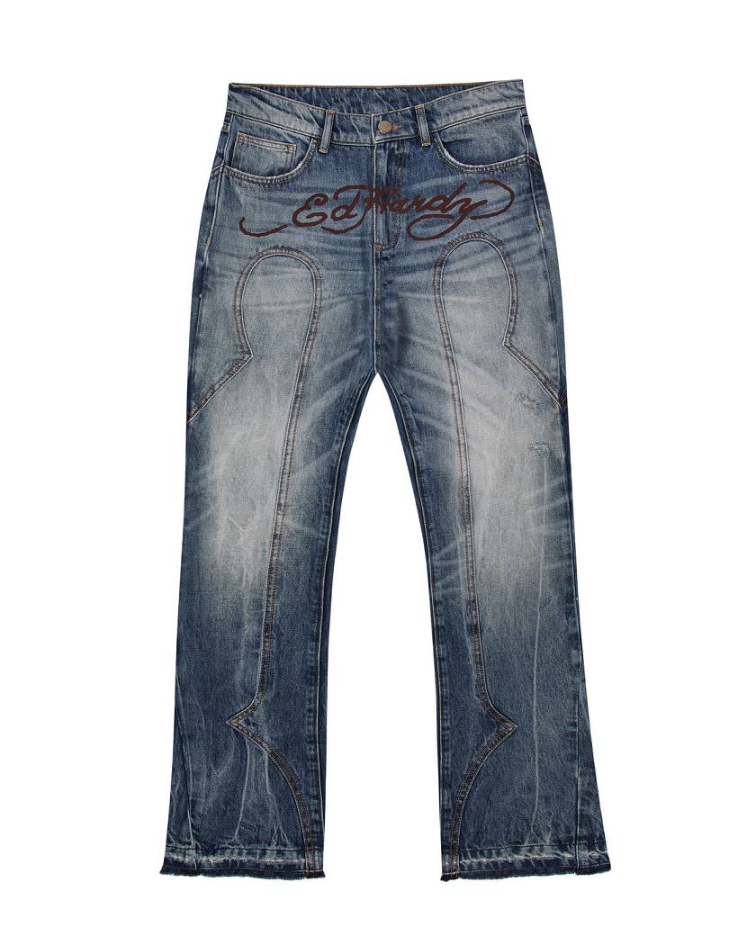 Trapstar London x Ed Hardy Denim Jeans Blankyt | TS-65318