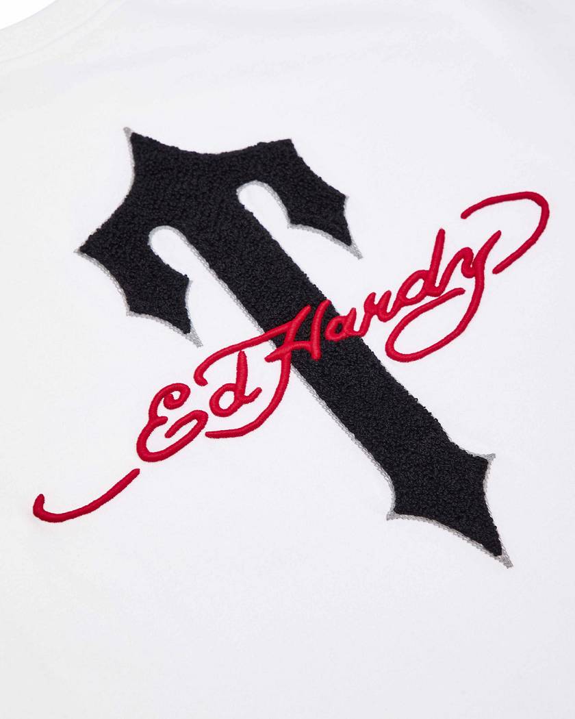Trapstar London x Ed Hardy Ironagte T Tee Bílé | TS-65236