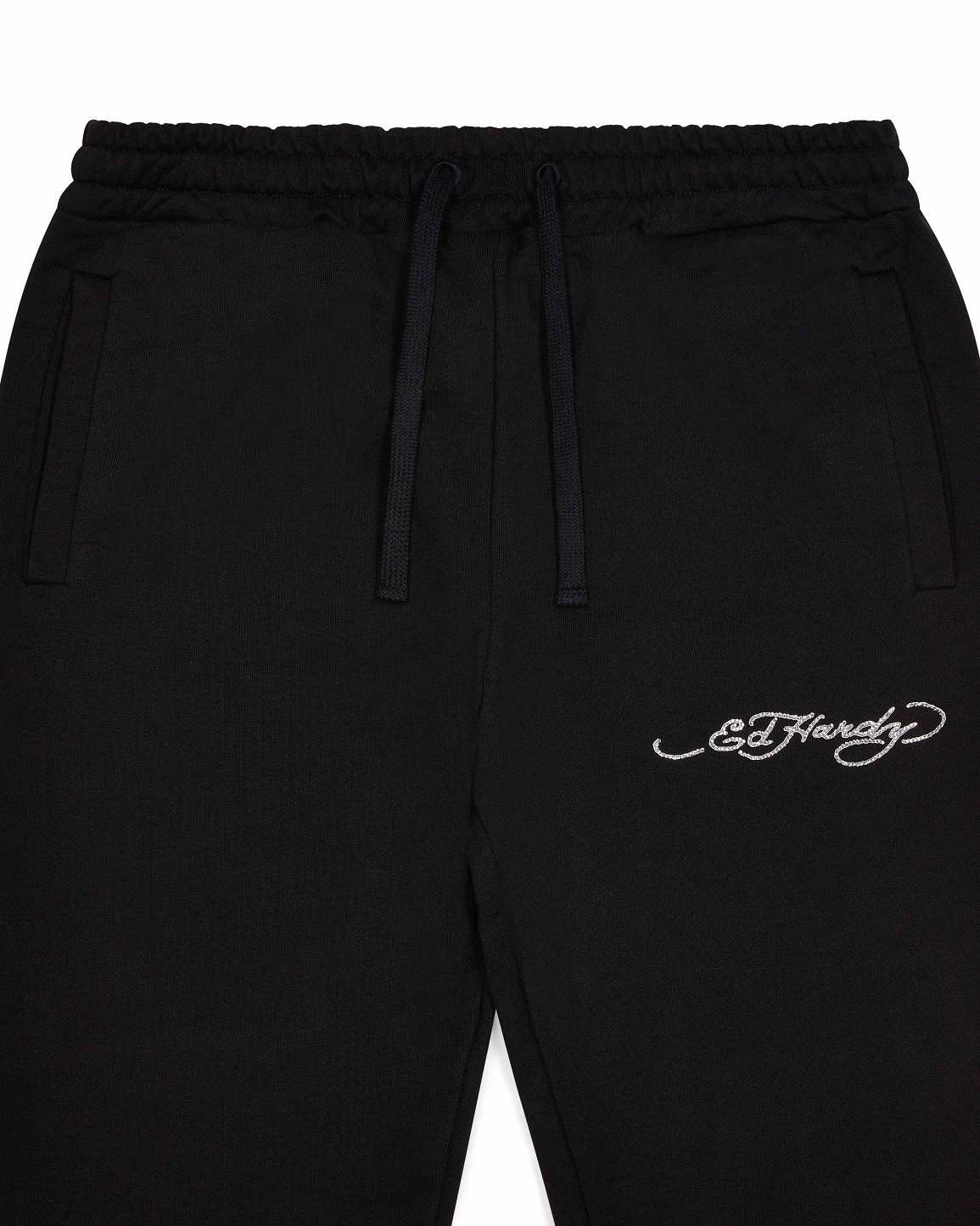 Trapstar London x Ed Hardy Irongate Patchwork Jogger Černé | TS-65326
