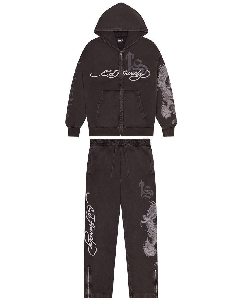 Trapstar London x Ed Hardy Script Jogger Šedé | TS-65328