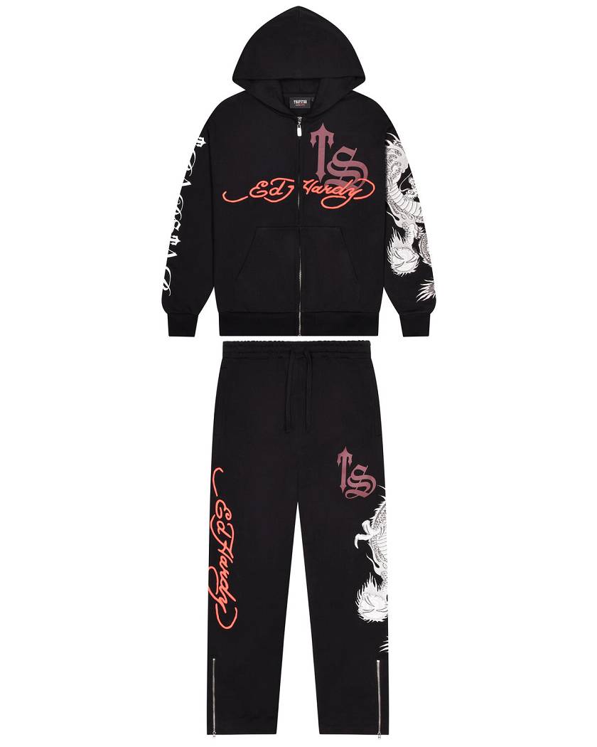 Trapstar London x Ed Hardy Script Jogger Černé | TS-65405