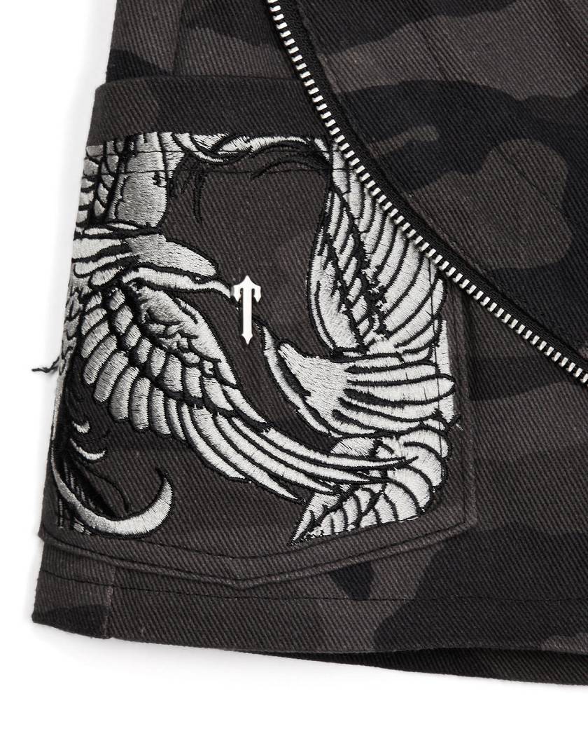 Trapstar London x Ed Hardy Skirt Černé Maskáčové | TS-65100