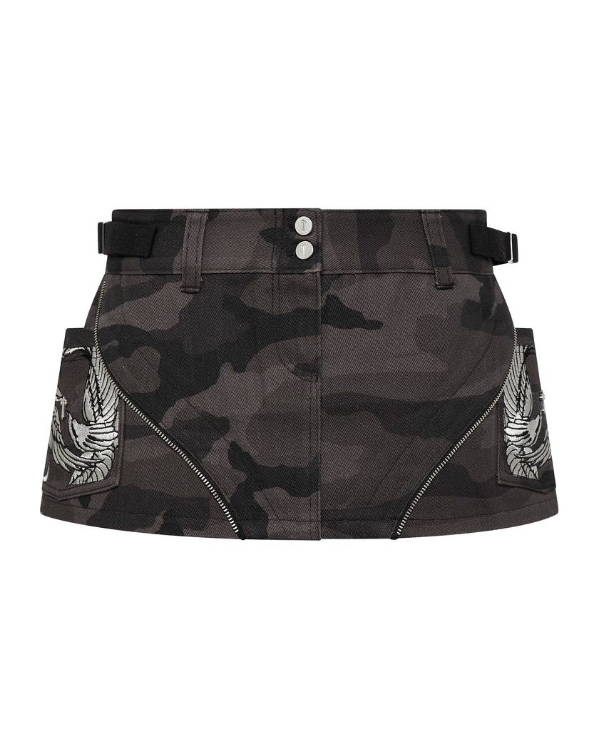 Trapstar London x Ed Hardy Skirt Černé Maskáčové | TS-65100